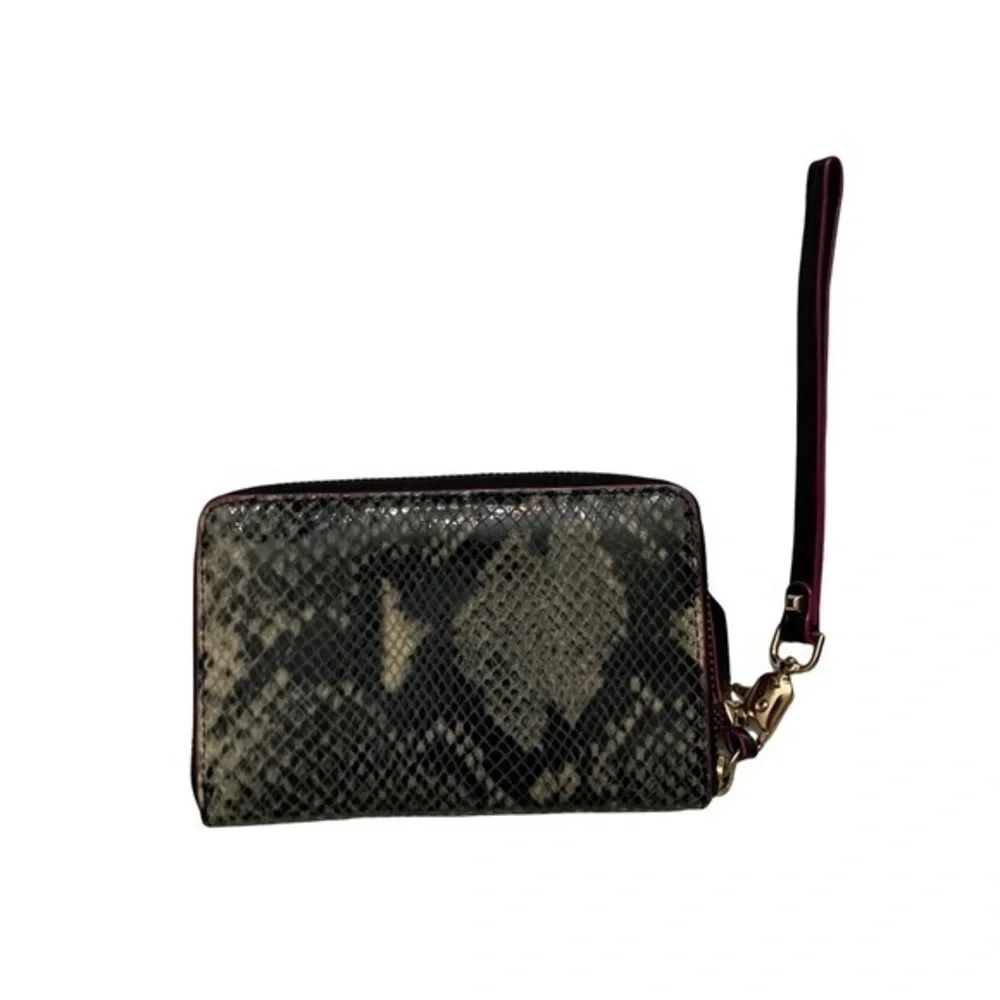 Stella & dot python embossed leather wristlet wallet